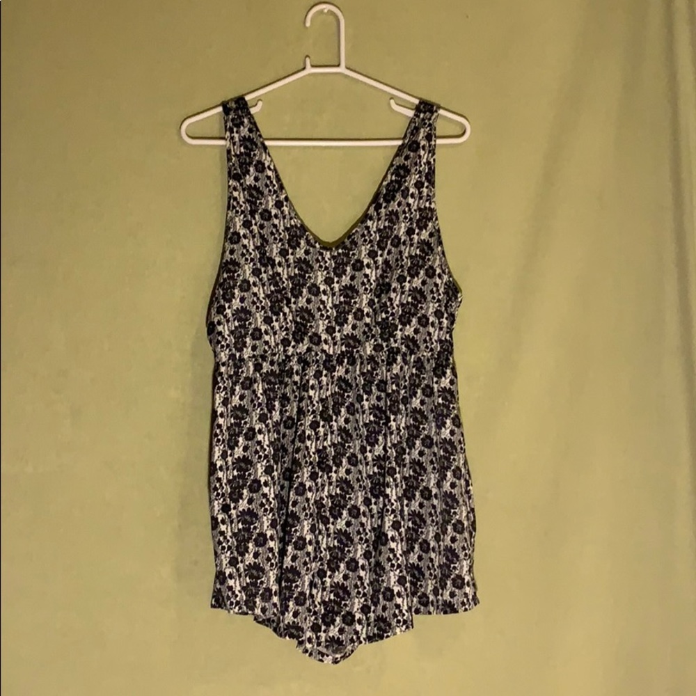 Black & White Floral Romper